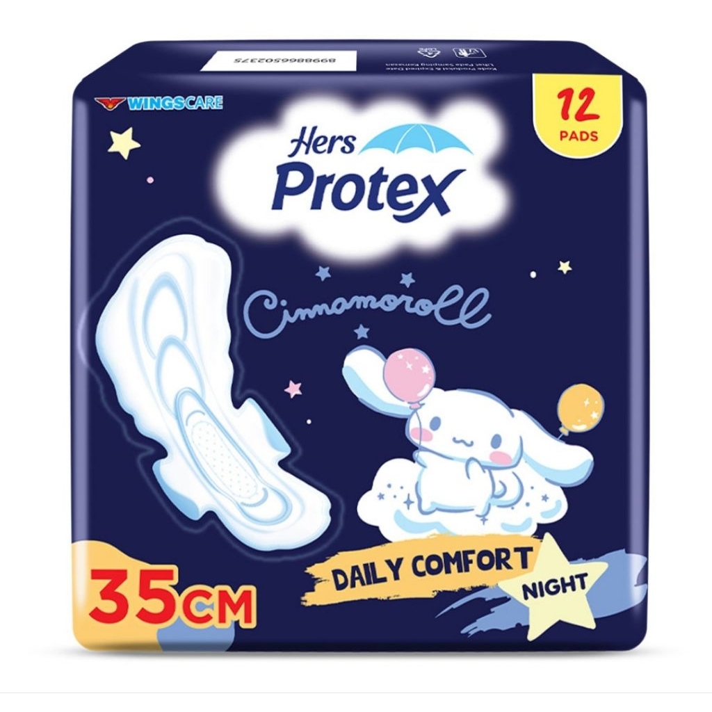 Hers Protex Pembalut Wanita Wing Malam 35 cm 12 pads