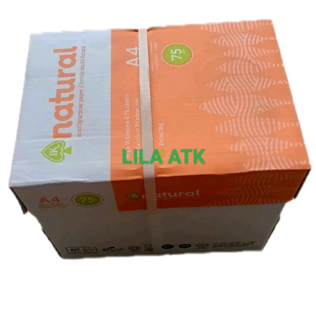 

Kertas HVS A4 75 gram NATURAL isi 5 Rim