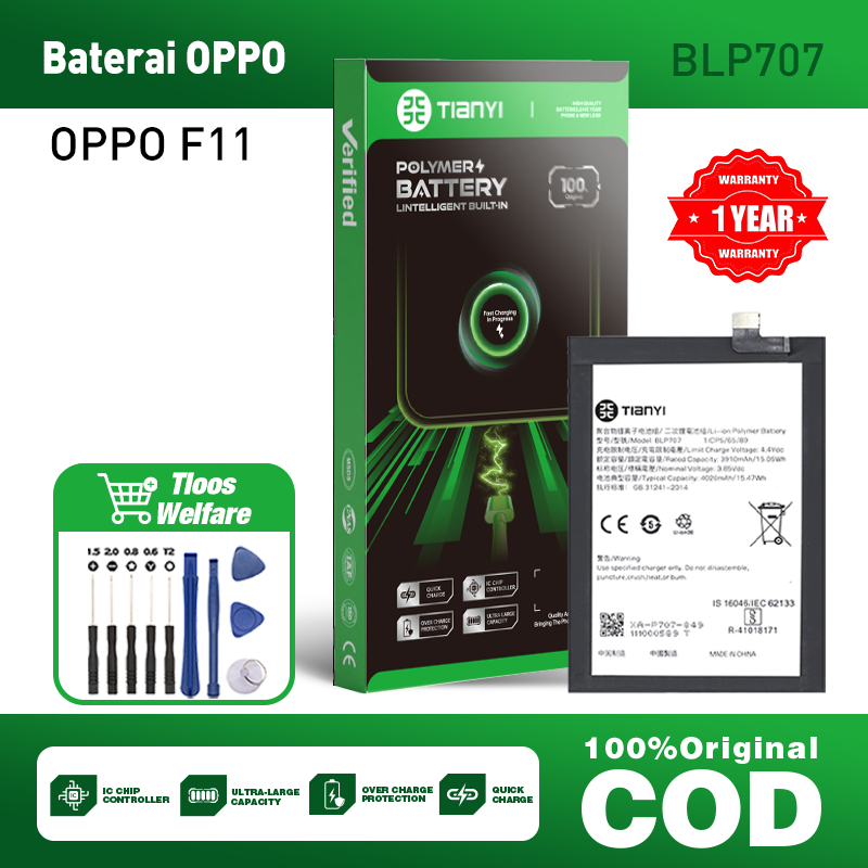 Original Phone Baterai OPPO F11 Battery For OPPO BLP707 Baterai hp Safe Durable Fast Charging Batre 