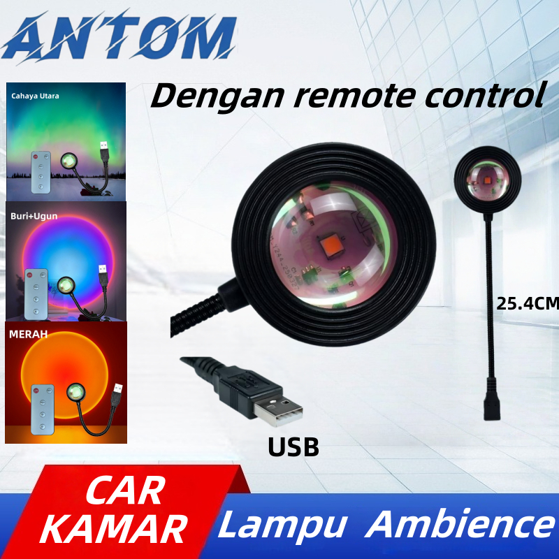 Lampu Ambient USB - Lampu Kamar LED 7 Warna | Remote | untuk Tidur, Gaming, Selfie