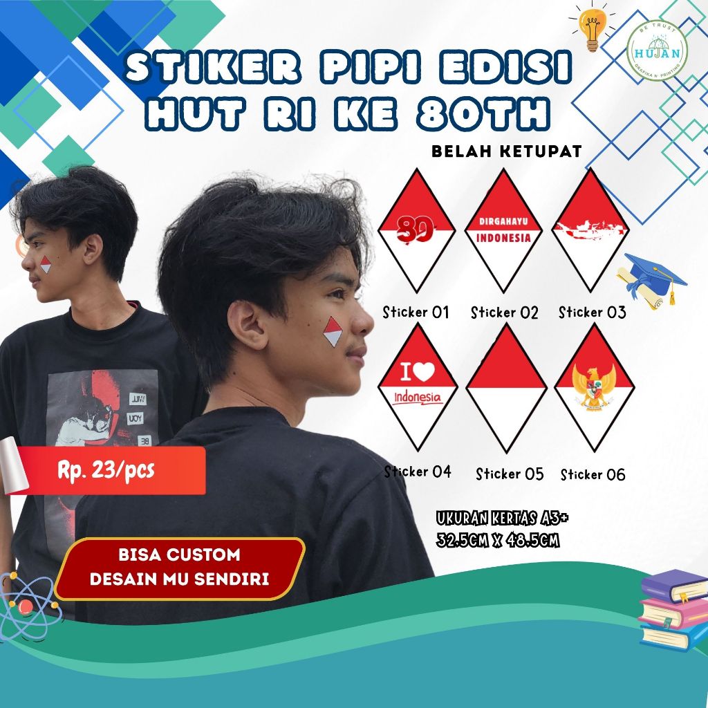 

Stiker Pipi Kemerdekaan 17 Agustus Belah Ketupat/Diamond Isi 242pcs CUTTING