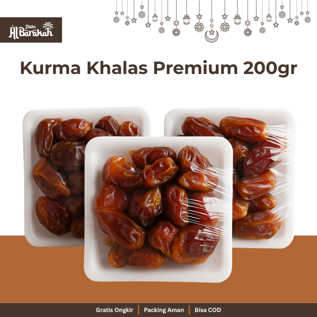 

Kurma Khalas Saad Kemasan 200gr Premium Dates Manis dan Lembut