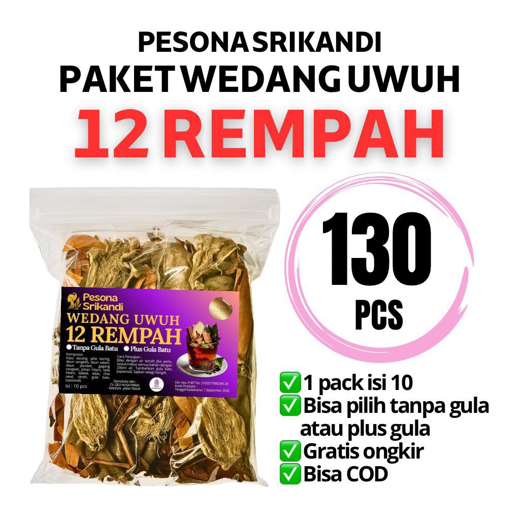 

PAKET 130 PCS (13 PACK) EDANG UWUH 12 REMPAH PESONA SRIKANDI