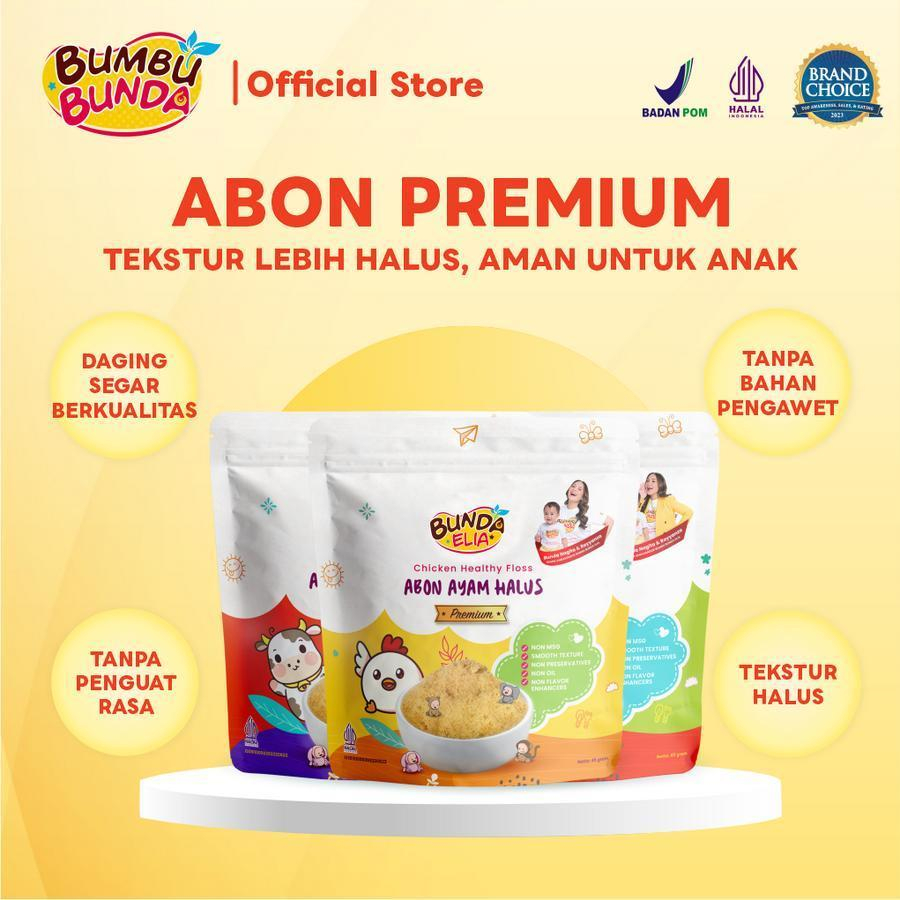 

Bumbu Bunda Elia Abon Sapi Ayam Salmon Halus Premium 45gr - Terbuat dari 100% daging asli