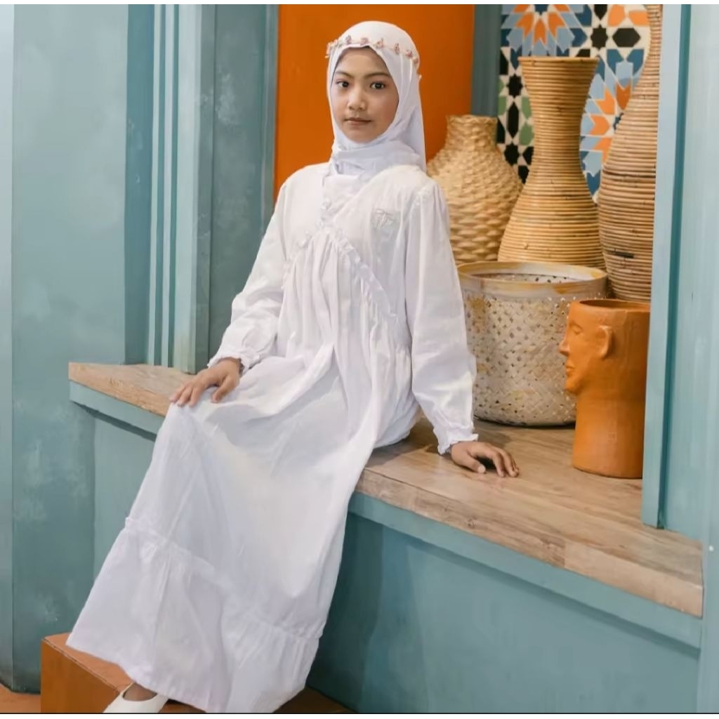 Gamis putih/ Rodeo Junior/Size 14