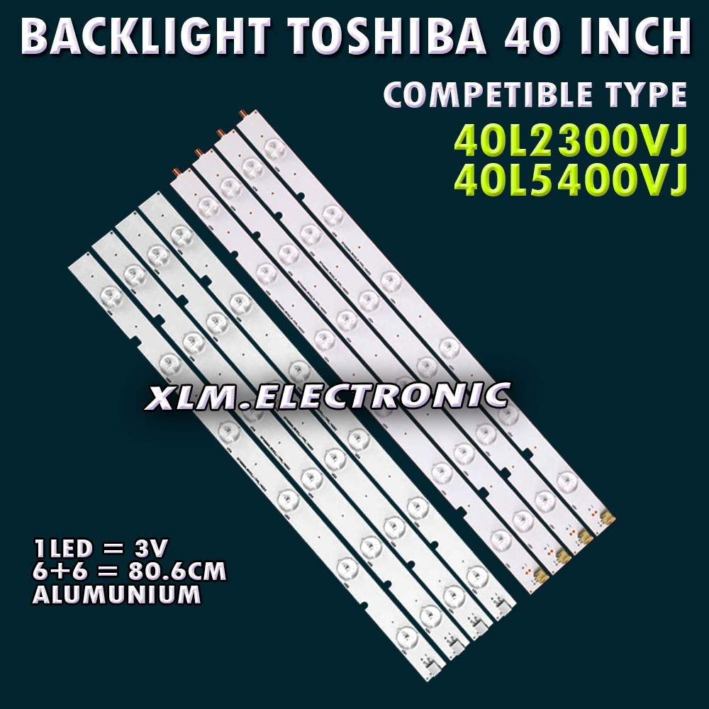 LAMPU LED BACKLIGHT TOSHIBA 40L2300VJ 40L2300 BACKLIGHT TV TOSHIBA 40 INC 8PCS