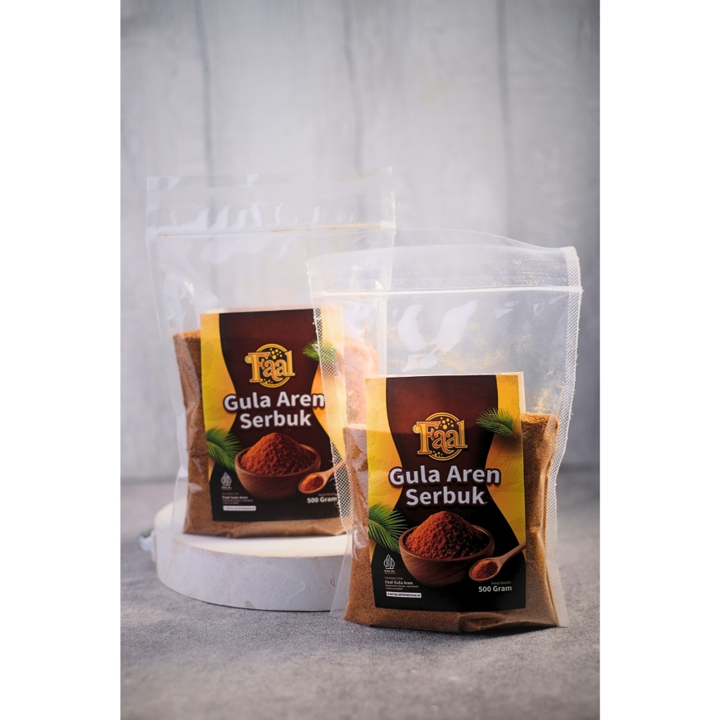 

Gula Aren Serbuk Standing Pouch Polos Faal 500gr