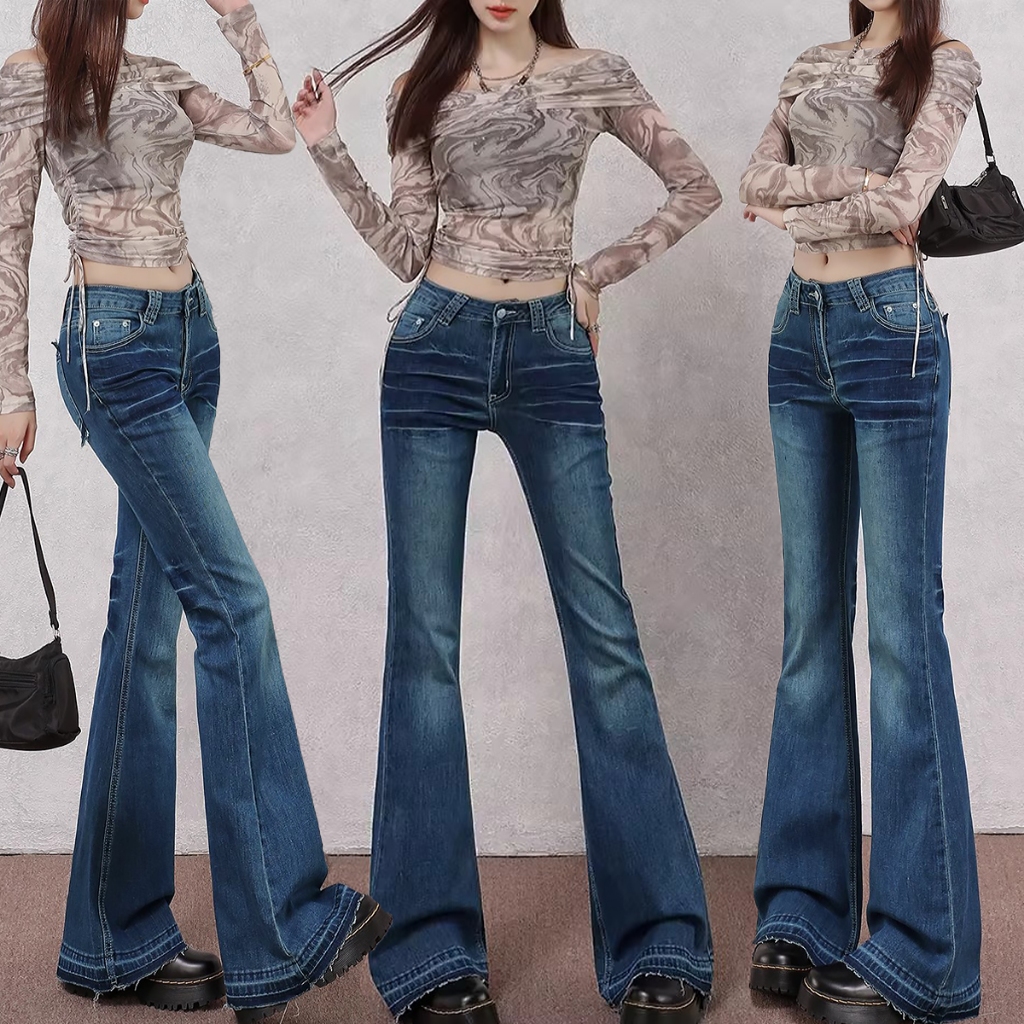 JUMBO S-5XL Celana Jeans Cutbray Wanita Jeans Highwaist Cutbray Premium Kekinian Celana Wanita