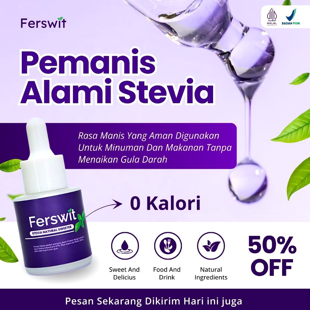 

Pemanis Alami Gula Tetes Stevia Ferswit 100% Original
