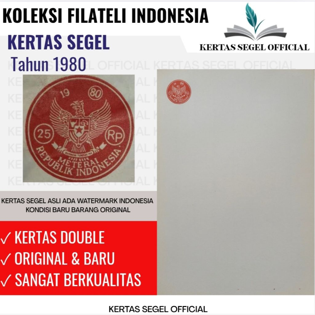 

KERTAS SEGEL TAHUN 1980 ORIGINAL