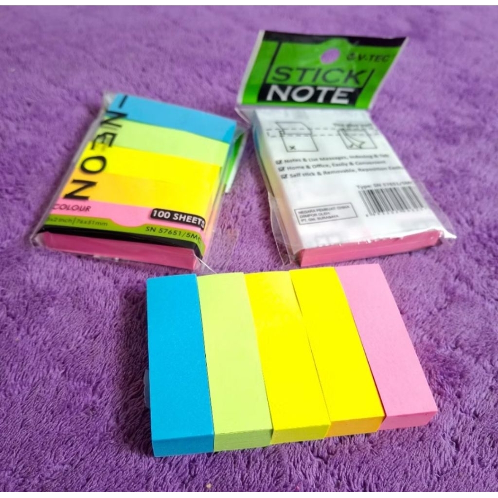 

Pembatas Stick Note V-tec Tanggung Ukuran 76 mm x 51 mm 5 CUT