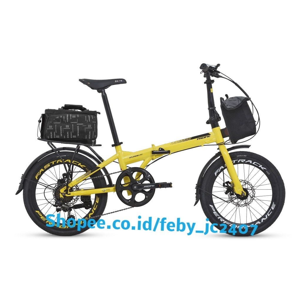 Sepeda lipat Splendid 250 pacific ukuran 20 inch 7 speed ada tas depan belakang