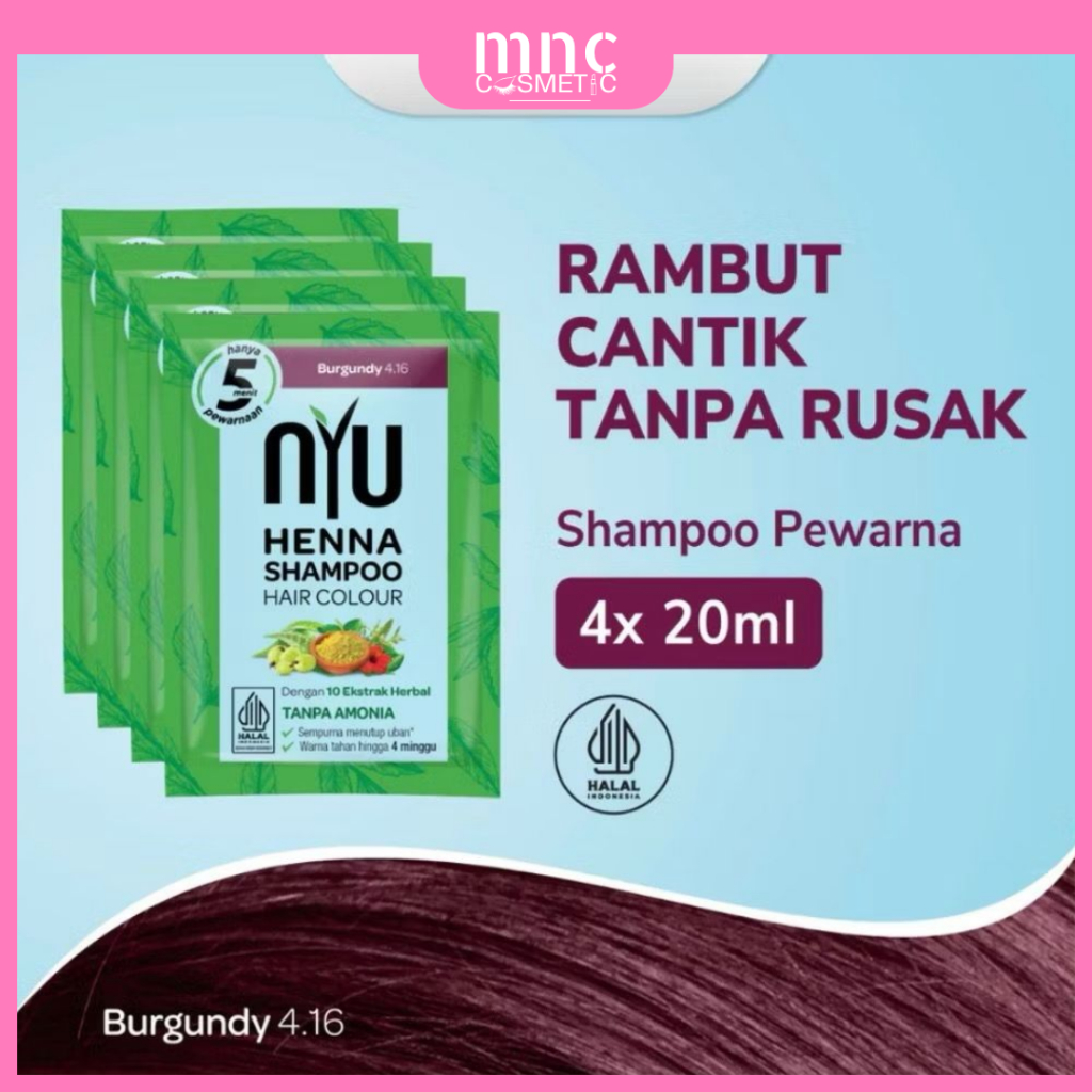 ( 1box isi 4 bungkus ) Nyu HENNA Shampoo