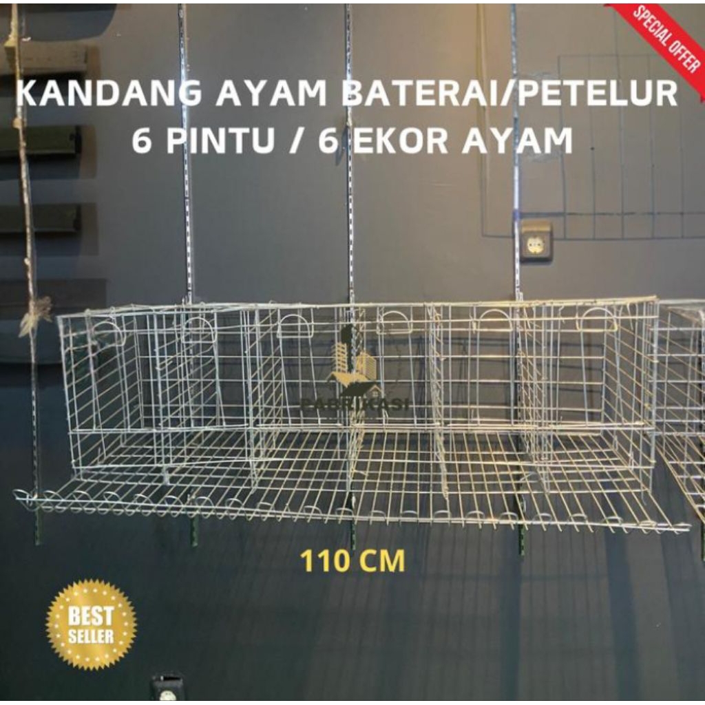 Kandang Galvanis Ayam Petelur Pintu 6 isi 6