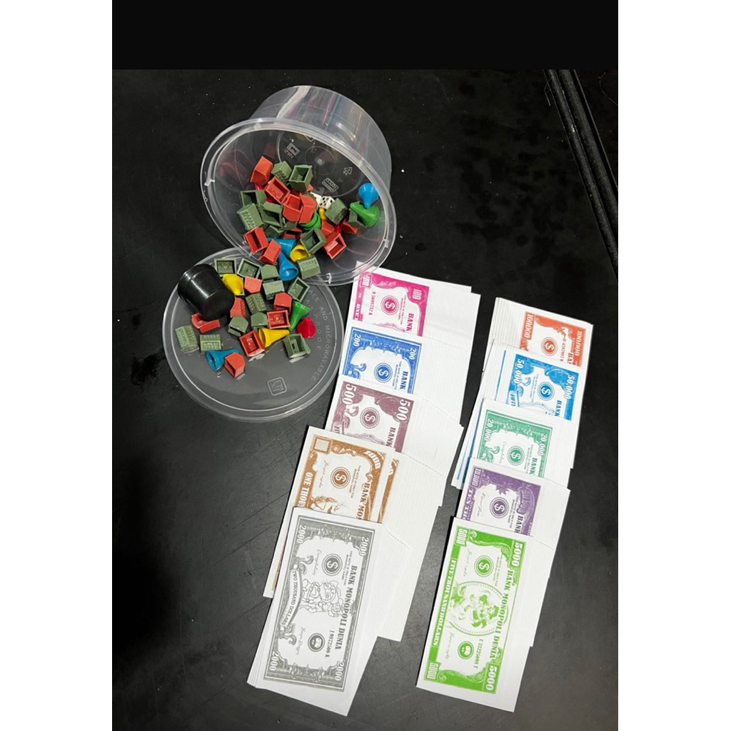 rumah monopoli set lengkap duit + mangkok