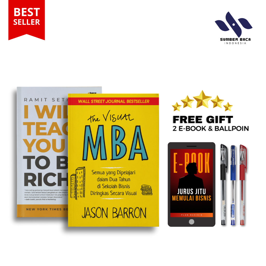 [PAKET HEMAT]  I Will Teach You To Be Rich +  The Visual MBA [Bonus Spesial] Sumber Baca Indonesia