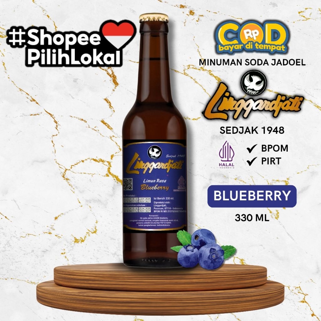 

Limun Soda Linggarjati Blueberry 330ml | Linggardjati Halal Termurah