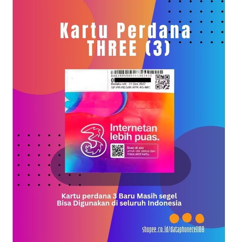 KARTU PERDANA TRI KOSONG (SEGEL)