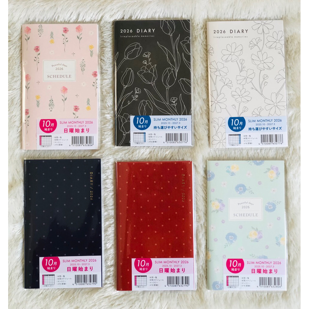 

agenda 2026 schedule book ukuran kantong a6 slim shiamenaga cat kucing flower original japan