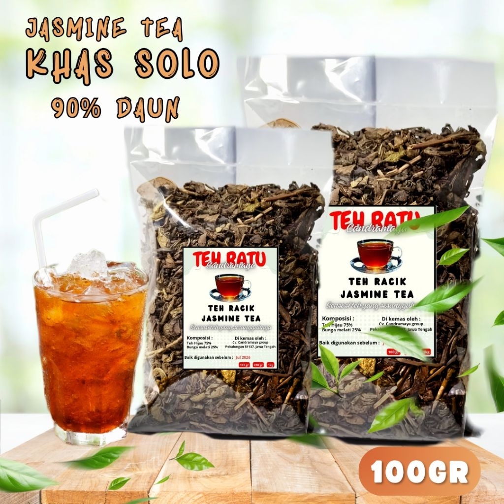 

Teh Racikan Special Jasmine tea Khas Solo Teh Ratu Kemasan 100 Gram