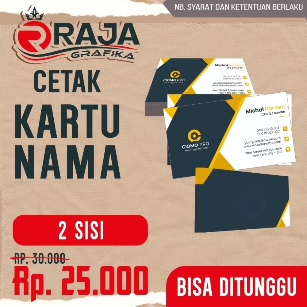 

KARTU NAMA( NAMECARD) DUA SISI_1 KOTAK