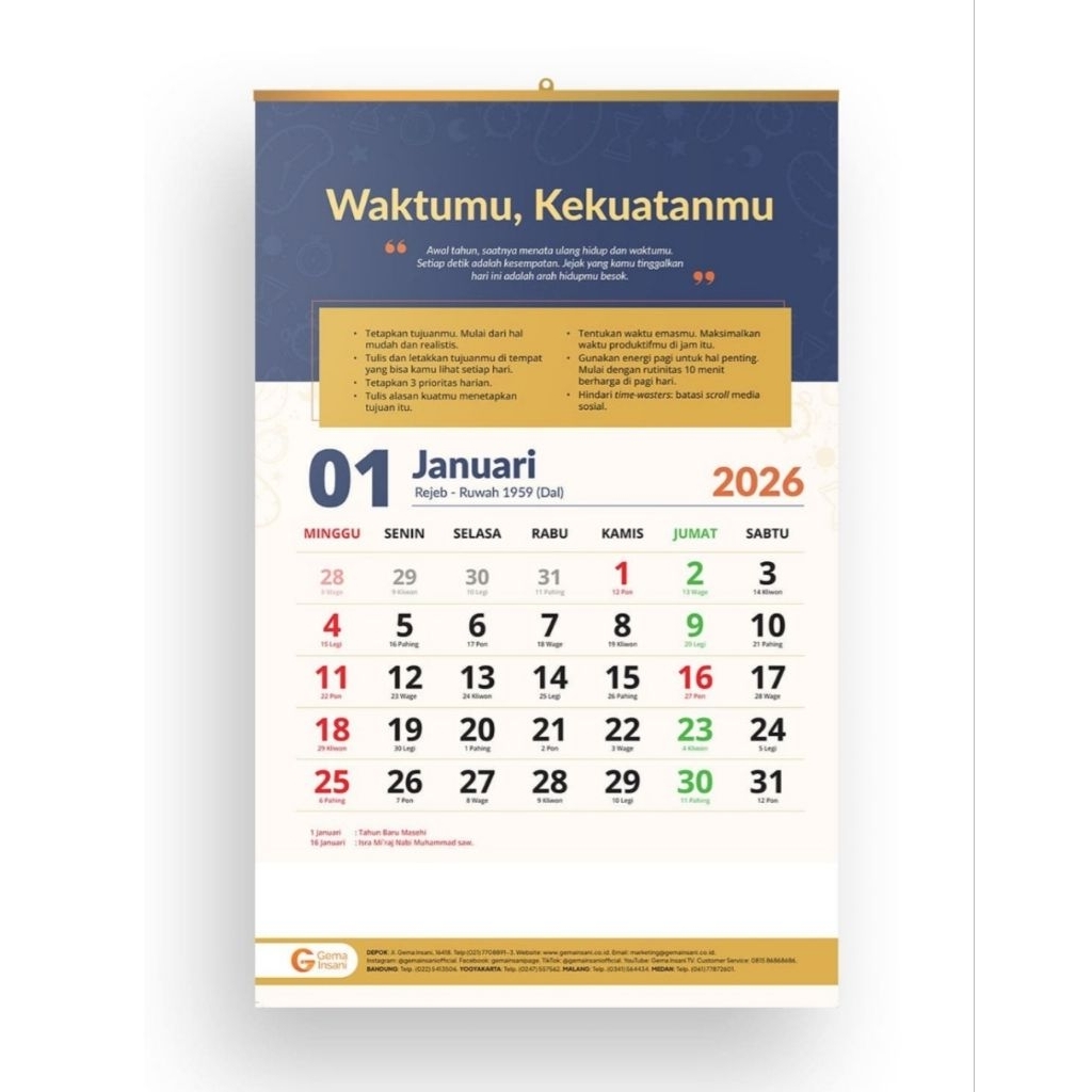 

Kalender Dinding Nasional 2026