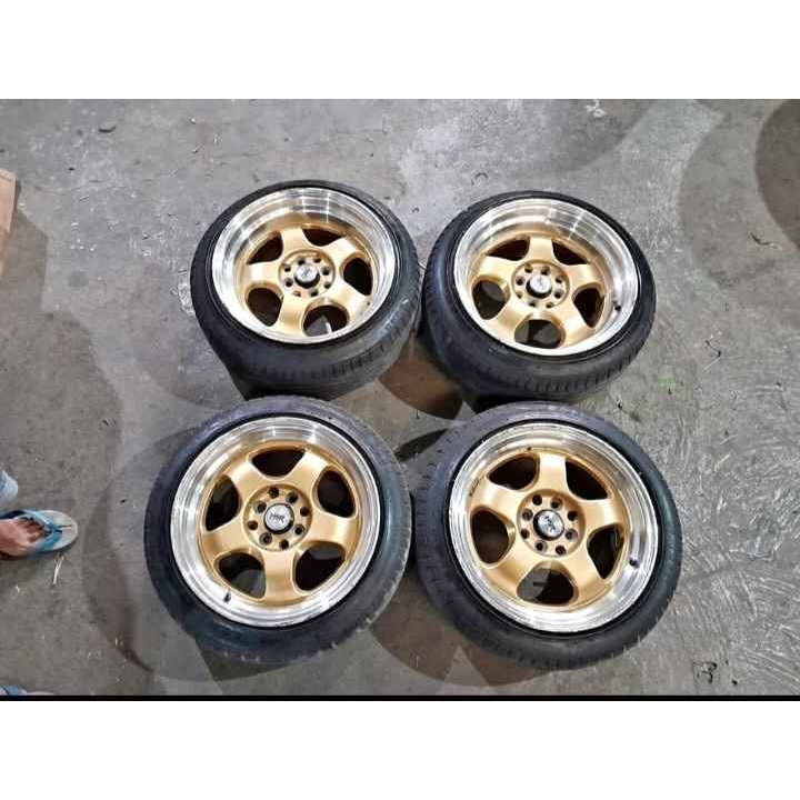 VELG MOBIL BEKAS RACING HSR PELEG MOBIL SECOND RACING BRISKET RING 16LEBAR 7-8,5 PCD 4X100-114 ET 35