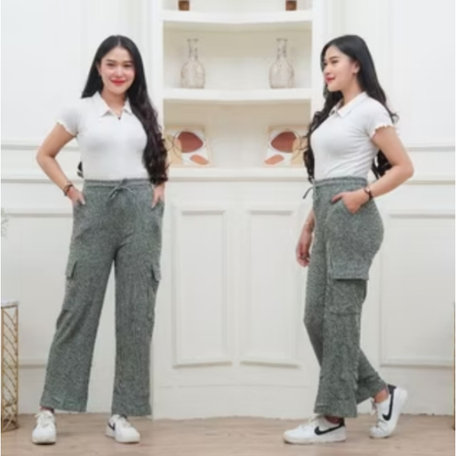 Celana Kulot japan knit Cargo Premium