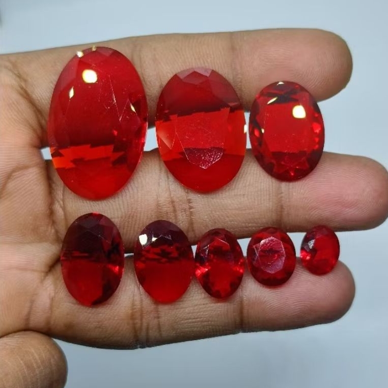 Batu Merah Siam Cutting Oval