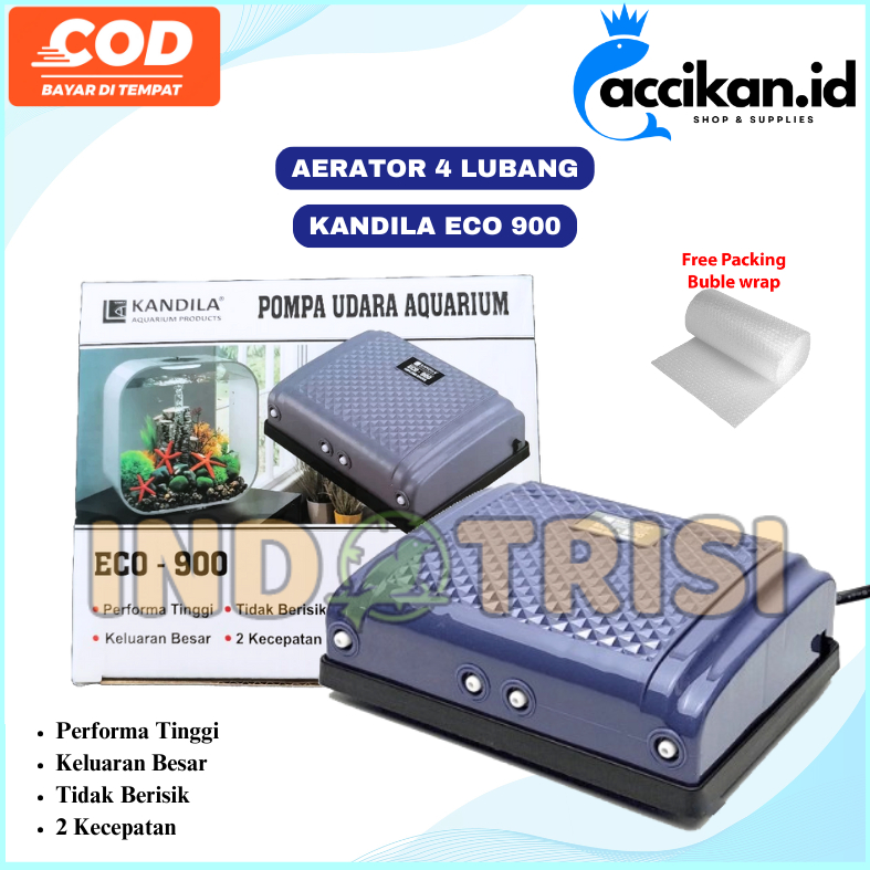 Aerator 4 Lubang Kandila Eco 900 Mesin Pompa Gelembung Udara Aquarium Kolam Aerator 4 Cabang