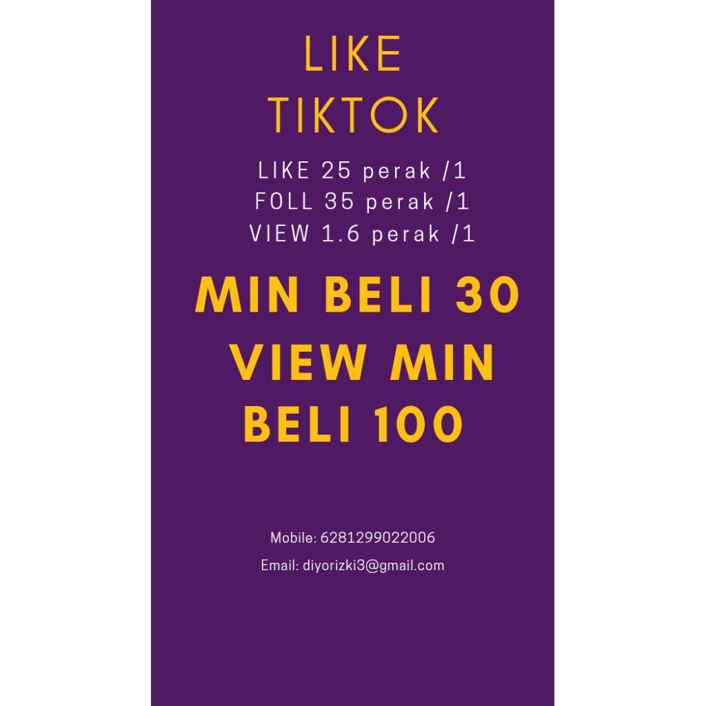Follower Tiktok Permanen real aktif indonesia