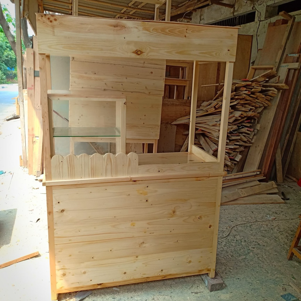 gerobak jualan/ gerobak kekinian/ gerobak dimsam/gerobak kayu jati belanda