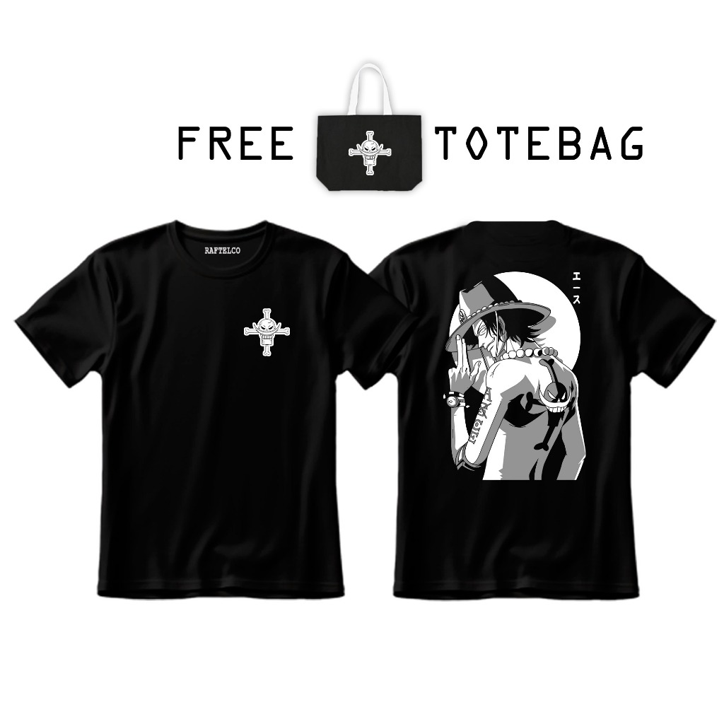 RAFTELCO - KAOS ACE - KAOS WHITE ACE - KAOS PORTGAS D ACE - KAOS ANIME - KAOS ONE PIECE -  TSHIRT ON
