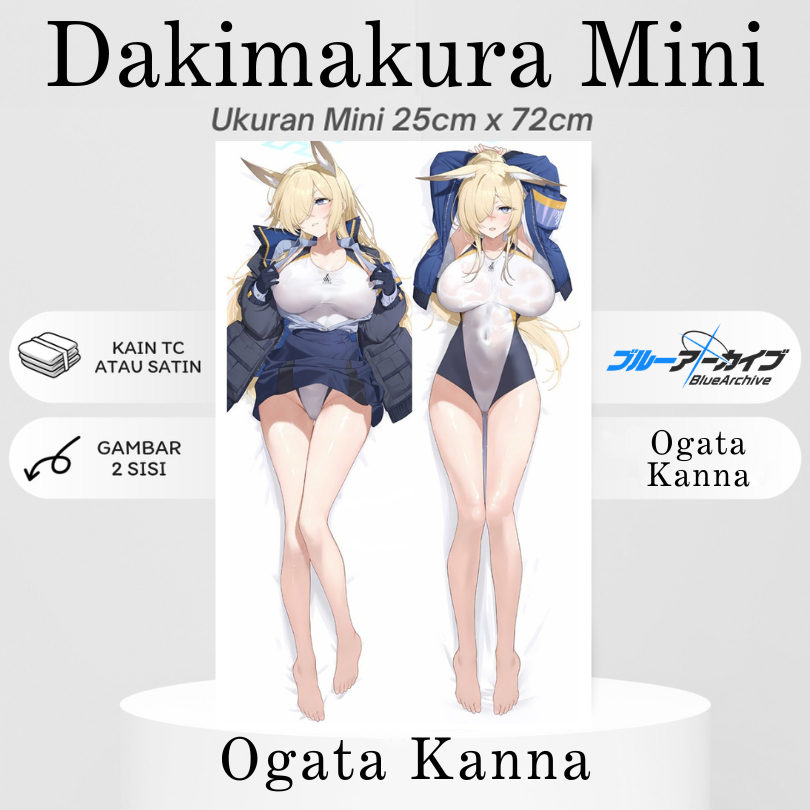 DAKIMAKURA MINI OGATA KANNA Blue Archive Bantal Anime Waifu Mini