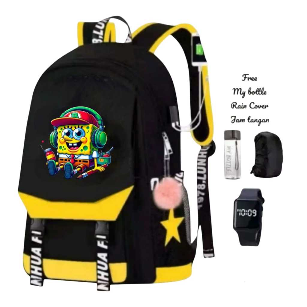 Tas anak sekolah tas ransel terbaru tas karakter Spongebob anak tas anak TK SD