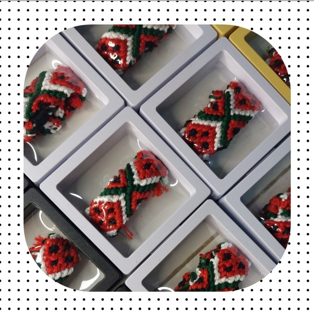 BACA DESC  GELANG SERUT RAJUT MOTIF SEMANGKA / GELANG ANYAM SEMANGKA / friendship bracelet