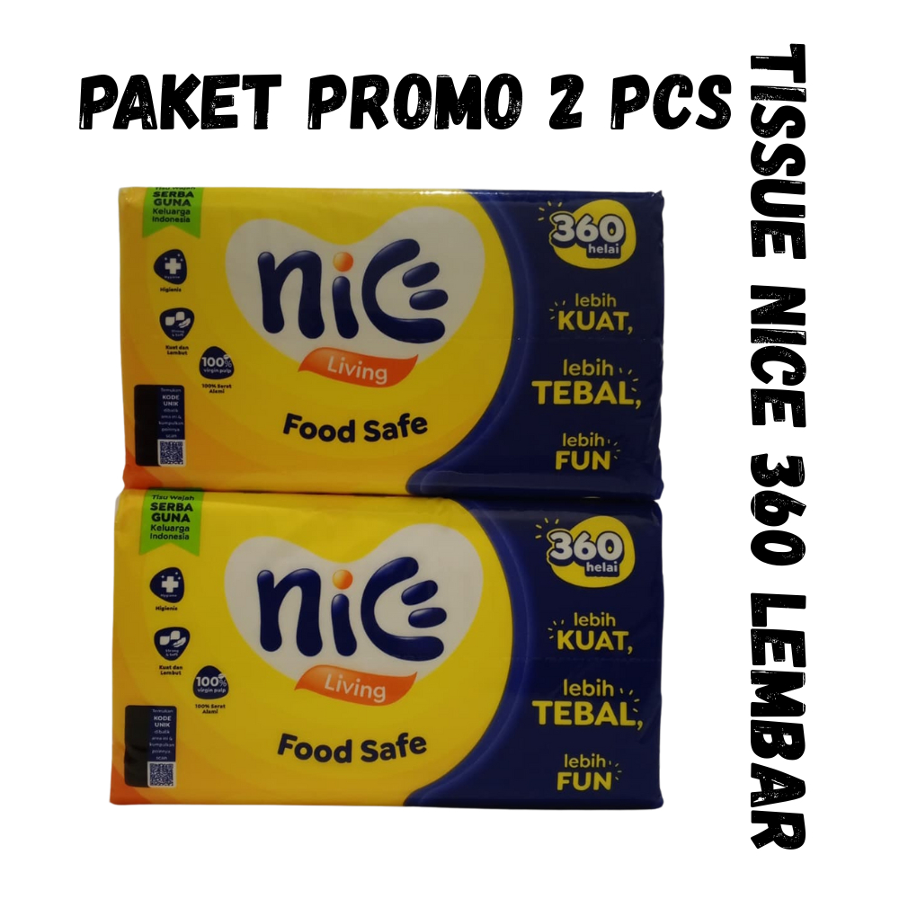 (Tissue 2 Pcs) Tisu NICE Besar 360 Lembar KUat Tebal Tisu Besar