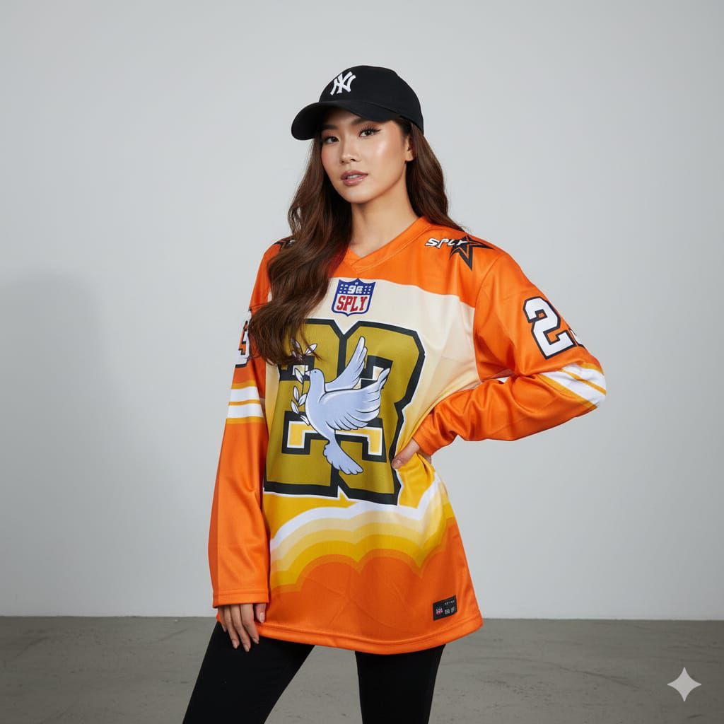 Jersey Streetwear Dewasa Tangan Panjang / Jersey Hockey Rugby / Jersey Vintage / Retro / NFL
