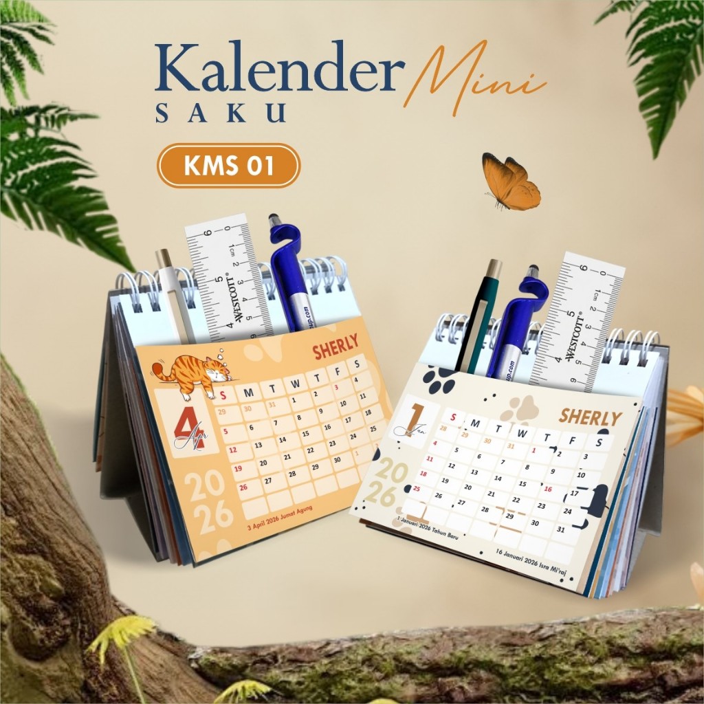 

Cetak Kalender Meja 2026 Custom | Kalender Saku Mini Promosi & Souvenir Aesthetic - KMS