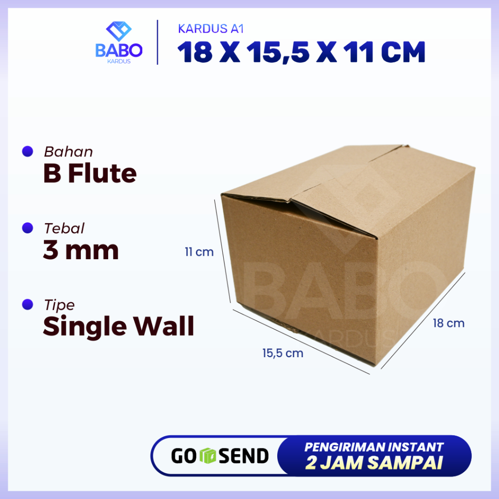 

KARDUS|KOTAK|KARTON|PACKAGING 18x15,5x11 cm MURAH (Kardus 18 x 15.5 x 11 cm)