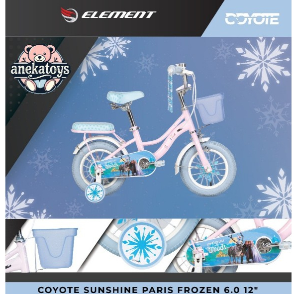 Sepeda Mini Anak Perempuan Element CY Sunshine Paris Frozen 12/16/18 Inch untuk Anak 2-8 Tahunan