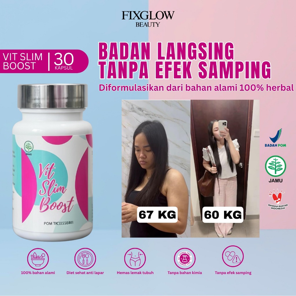 Vit Slim Boost Herbal Diet 30 Kapsul Halal Ampuh BPOM | VSB Herbal Menurunkan Berat Badan