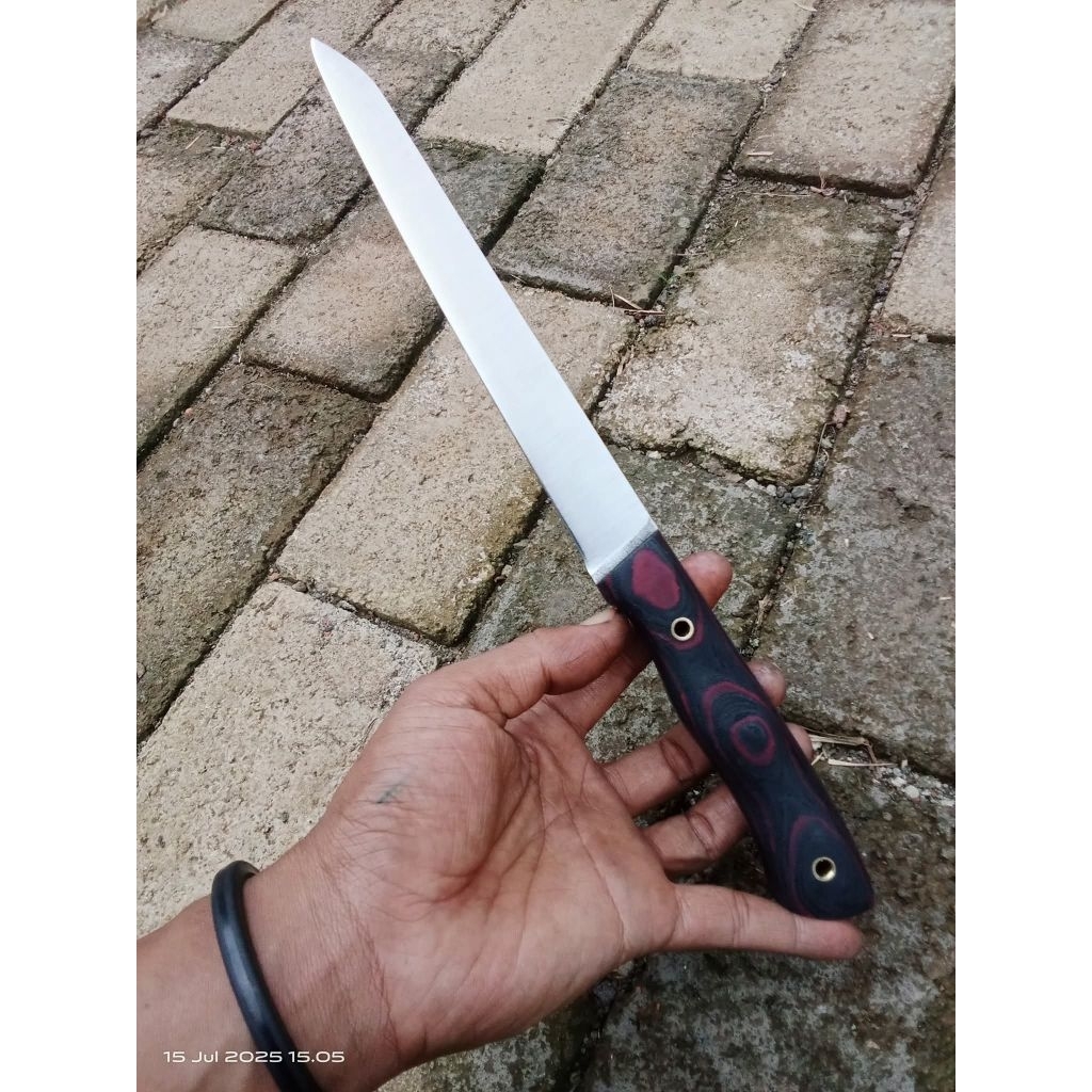 Pisau Seset / slicing Baja Bohler N690 PB. 18 cm + Sarung PVC