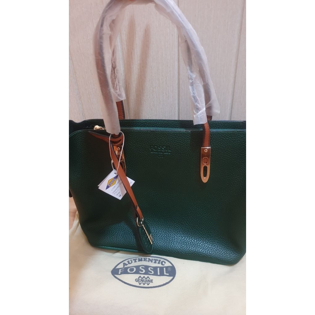 Tas Totebag FOSSILL hijau botol