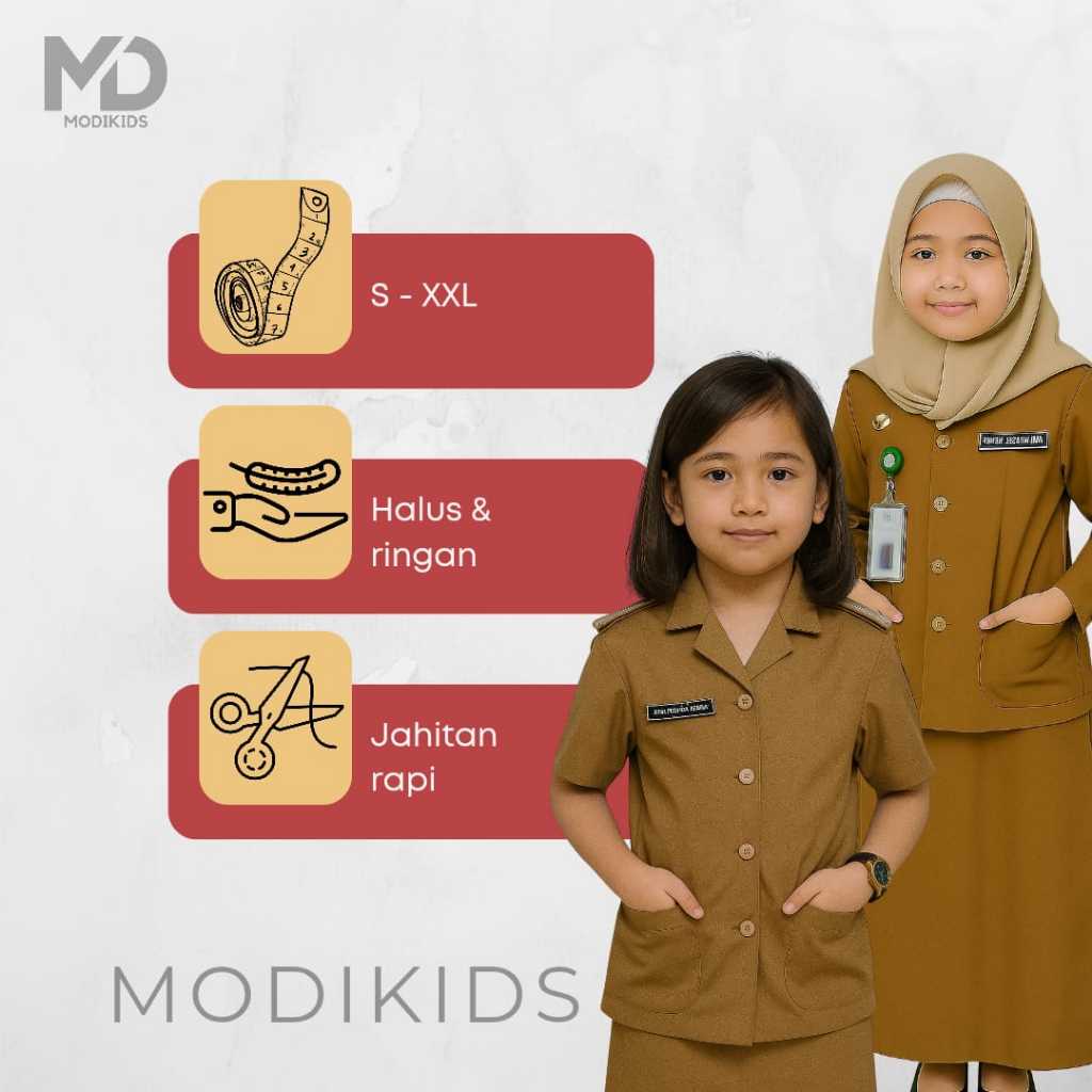 Baju PNS Anak Seragam Profesi ASN Mini Untuk Karnaval & Pentas rok pendek dan panjang Baju PNS Mini 