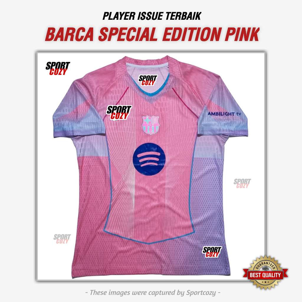 (PLAYER ISSUE) JERSEY BARCA BARCELONA SPECIAL EDITION PINK JERSEY PLAYER ISSUE TERBAIK