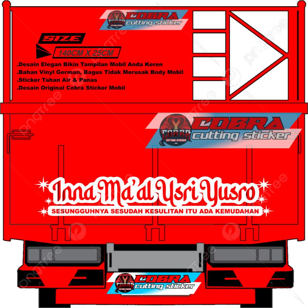 STIKER STICKER BAK BELAKANG TRUCK CUTTING STICKER PINTU BAK BELAKANG MOBIL MITSUBISHI L300 TRUCK