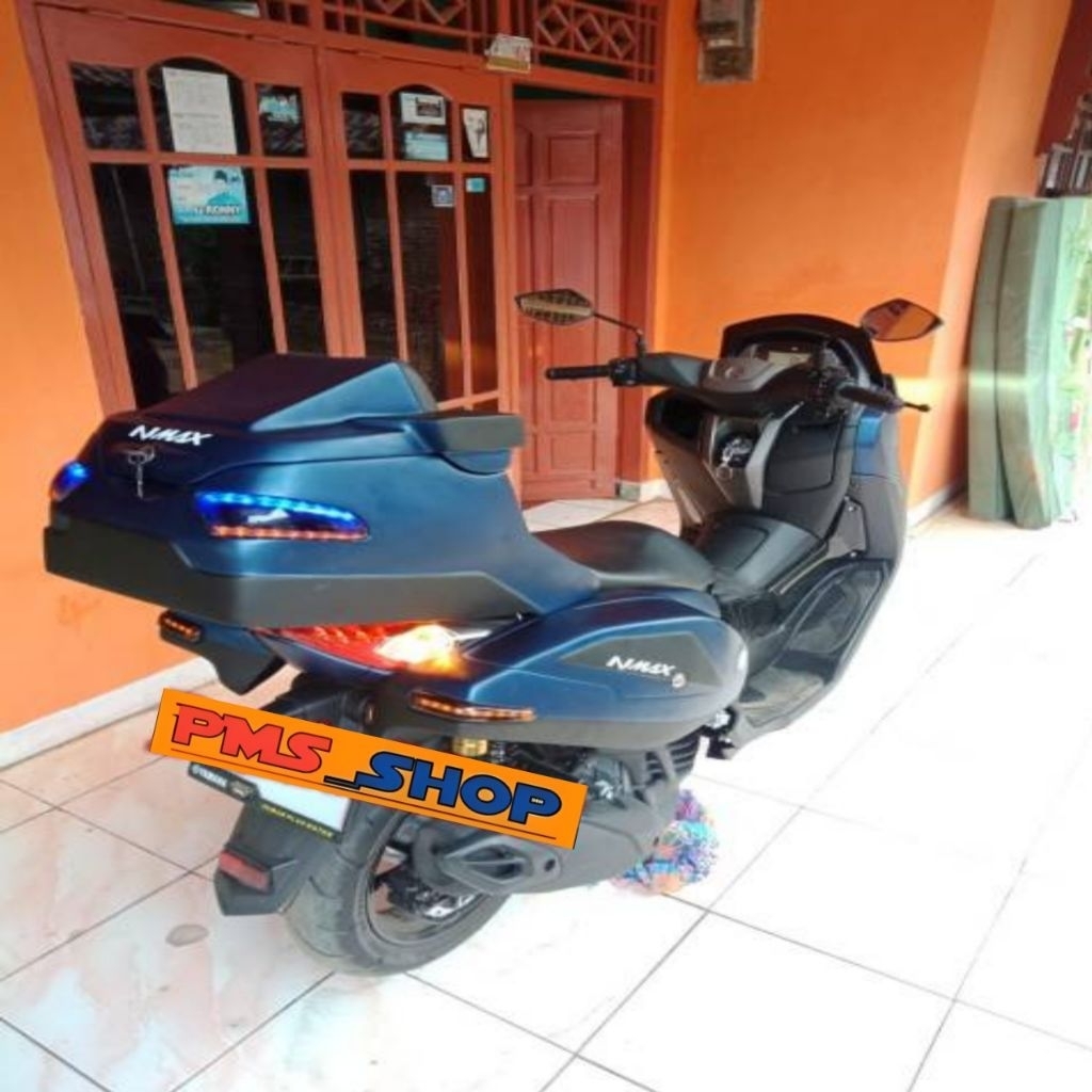 SEPAKET TOP BOX DAN SIDE BOX ALL NEW NMAX 2020 UP DILENGKAPI LAMPU LED TOP BOX CUSTOM NMAX SANDARAN 
