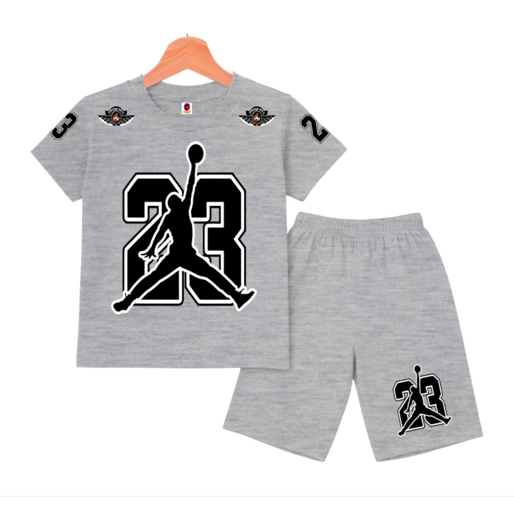 SETELAN KAOS JORDAN 23 SETELAN ANGKA VIRAL ANAK ANAK UNISEX 2-10 TAHUN