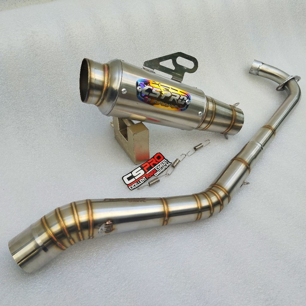 Knalpot original Cs Pro racing mp 4 pipa leher kolong untuk motor bebek Jupiter z Jupiter z1 Jupiter